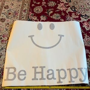 Be happy wall vinyl 22 inch wide by 20 inch tall